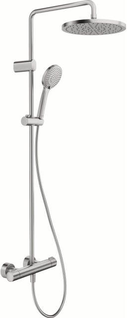 Duravit Shower Systems Douchesysteem thermostatisch HOH=15cm hoofddouche Ø25.2cm handdouche rond RVS geborsteld th4282008070