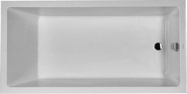 Duravit Starck 1 bad acryl rechthoekig met overloop met 1 rugsteun 180x90x46cm inbouw wit 700050000000000