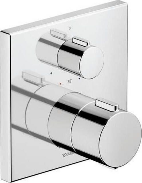 Duravit Thermostatarmaturen Afbouwdeel inbouw bad douchekraan thermostatisch 1 uitgang 15x15cm glans chroom TH4200015010