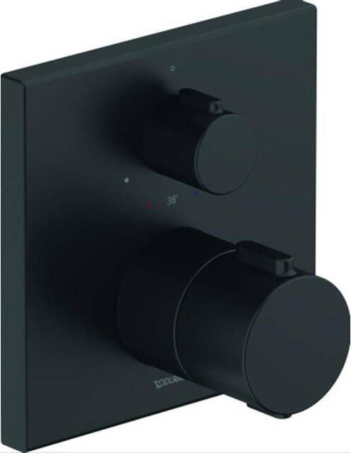 Duravit Thermostatarmaturen Afbouwdeel inbouw bad douchekraan thermostatisch 1 uitgang 15x15cm mat zwart th4200015046