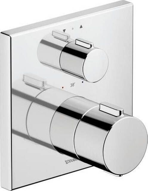 Duravit Thermostatarmaturen Afbouwdeel inbouw bad douchekraan thermostatisch 2 uitgangen -15x15cm glans chroom TH4200013010