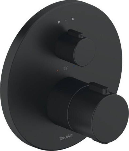 Duravit Thermostatarmaturen Afbouwdeel inbouw bad douchekraan thermostatisch 2 uitgangen Ø17cm mat zwart th4200014046