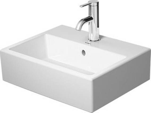 Duravit Vero Air Fontein 45x35cm wandmontage 1 kraangat met overloop geslepen wit 724450027