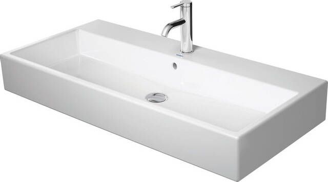 Duravit Vero Air wastafel met kraangat overloop en onderzijde geglazuurd WonderGliss 17 x 100 x 47 cm wit