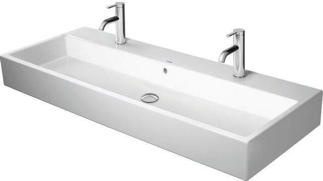 Duravit Vero Air wastafel geslepen m. 2x1 kraangat m. overloop 120x47cm m. WG incl. bevestiging wit