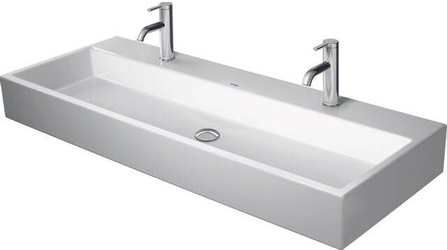 Duravit Vero Air wastafel geslepen met 2x1 kraangat zonder overloop met WonderGliss inclusief bevestiging 120 x 47 cm wit