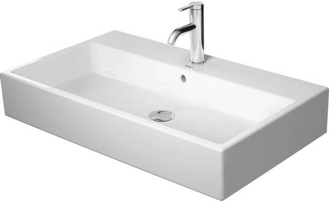 Duravit Vero Air wastafel geslepen met kraangat met overloop 80x47cm wondergliss incl. bevestiging wit