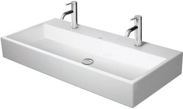 Duravit Vero Air wastafel geslepen met 2x1 kraangat zonder overloop met WonderGliss inclusief bevestiging 100 x 47 cm wit - Foto 1