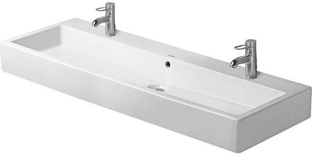 Duravit Vero wastafel 120x47cm 2 kraangaten met overloop wondergliss wit 04541200241