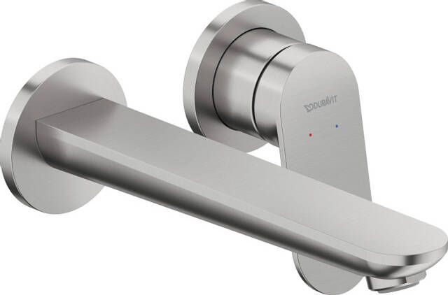 Duravit Wave Wastafelmengkraan inbouw 2 gats eengreeps voorsprong 20.2cm RVS geborsteld wa1070004070