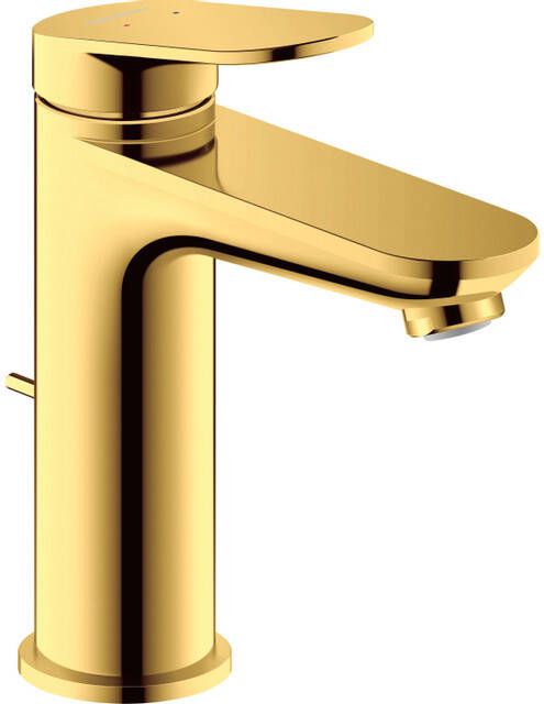 Duravit Wave Wastafelmengkraan m-size eengreeps met waste voorsprong 12.2cm goud gepolijst wa1020001034