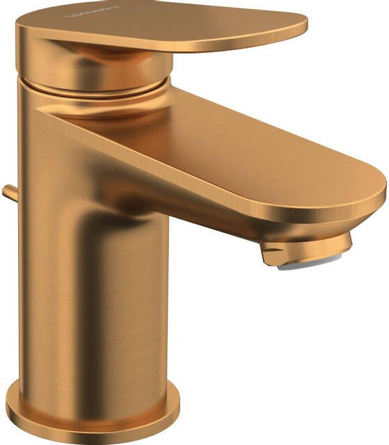 Duravit Wave Wastafelmengkraan s-size eengreeps met waste voorsprong 9.5cm brons geborsteld wa1010001004