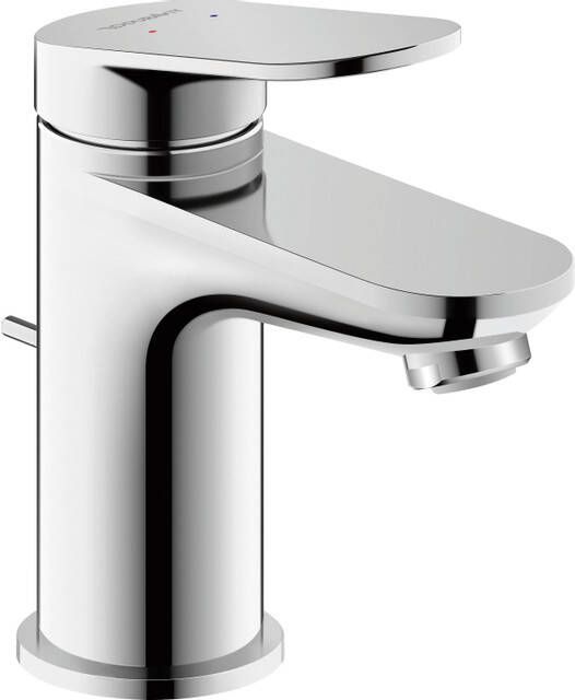 Duravit Wave Wastafelmengkraan s-size eengreeps met waste voorsprong 9.5cm chroom hoogglans wa1010001010