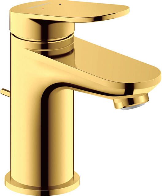 Duravit Wave Wastafelmengkraan s-size eengreeps met waste voorsprong 9.5cm goud gepolijst wa1010001034