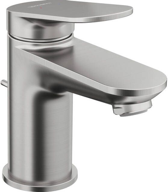 Duravit Wave Wastafelmengkraan s-size eengreeps met waste voorsprong 9.5cm RVS geborsteld wa1010001070