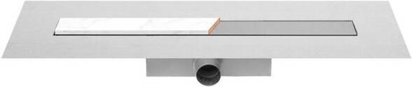 Easy Drain Compact 50 Modulo Stone douchegoot set waterslot 50mm 80cm inbouw diepte 94mm met zijuitloop EDM1NAT80050