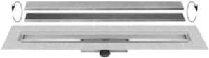 Easy Drain Compact 50 TAF wall douchegoot enkele plaat 120cm met zero tegel design rooster RVS EDCOMTAFW120050