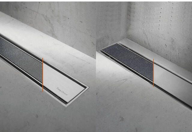Easy Drain Compact TAF afvoergoot enkele plaat 60cm 50mm met Zero design rooster RVS edcomtaf600-50