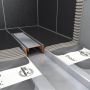 EASYDRAIN Easy Drain Compact RVS douchegoot LxB= 1000x60mm rechthoekig met RVS rooster voor tegels schuifeind horizontaal 40mm met sifon - Thumbnail 2