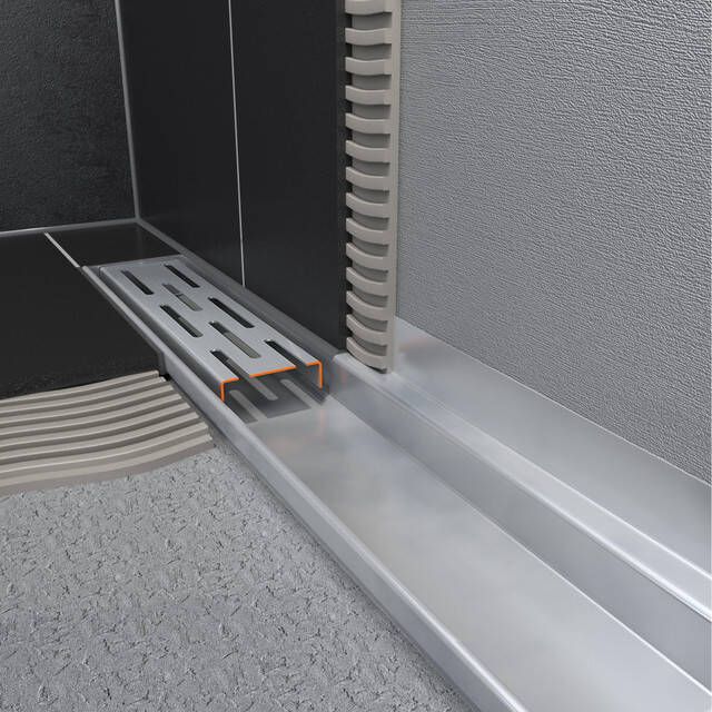 Easy Drain Compact Wall afvoergoot enkele plaat met zijuitloop 6x120cm 30mm RVS edcomw1200-30