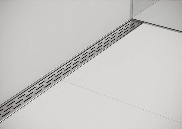 Easy Drain Compact Wall afvoergoot enkele plaat met zijuitloop 6x70cm 30mm RVS edcomw700-30