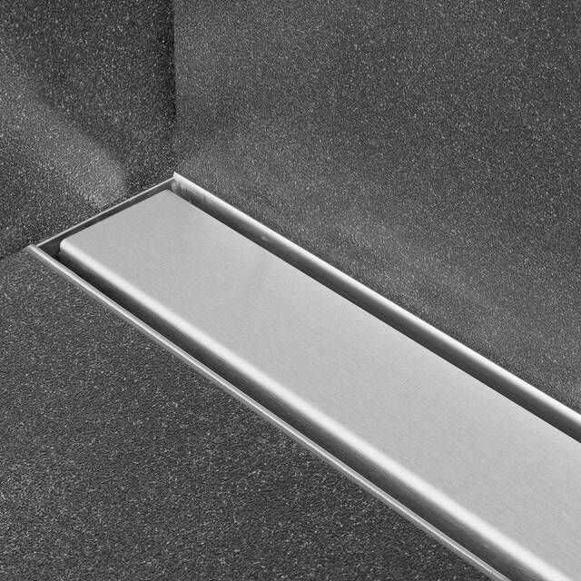 Easy Drain Compact Wall Zero afvoergoot enkele plaat met zijuitloop 6x100cm 50mm RVS edcomwz1000-50