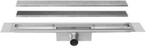 EASYDRAIN Easy Drain Compact RVS douchegoot LxB= 1000x60mm rechthoekig met RVS rooster voor tegels schuifeind horizontaal 50mm met sifon
