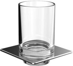 Emco Art glashouder inclusief glas van helder kristalglas 11 5 x 10 1 x 10 1 cm chroom