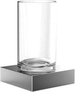 Emco Liaison glashouder met helder kristalglas 13 6 x 9 x 9 cm chroom