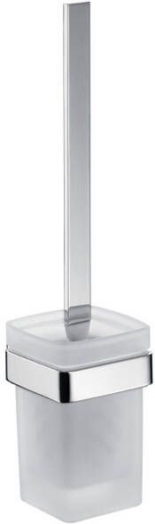 Emco Loft toiletborstelgarnituur met inzet van mat glas 37 6 x 9 5 x 12 2 cm chroom