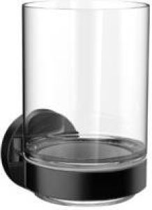 Emco Round glashouder met glas zwart 432013300