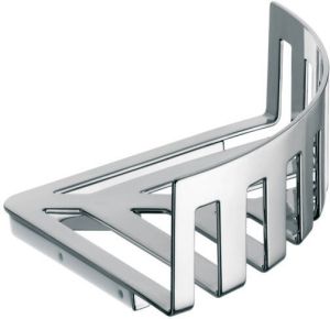 EMCO hoekuitvoering fles- en sponshouder rechthoekige afdekrozet bevestigingsmateriaal hxbxd 80x182.6x182.6mm kleur chroom