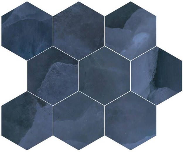 EnergieKer Onyx ek wand- en vloertegel 26x30cm Natuursteen look hexagon Blue pulido gepolijst (blauw) SW07314174-8