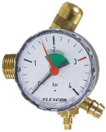 Flamco Flexcon aansluitgroep 1"(25mm) m. manometer 27293 - Foto 1