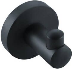 Fortifura Calvi Handdoekhaak enkel rond met rozet mat zwart SW639932