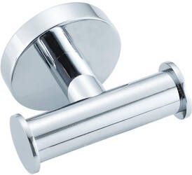 Fortifura Calvi Handdoekhaak rond dubbel chroom Double_Towelhook_CHR