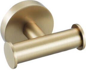 Fortifura Calvi Handdoekhaak rond dubbel Geborsteld Messing PVD (Goud) Double_Towelhook_BM