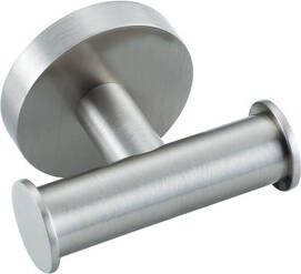 Fortifura Calvi Handdoekhaak rond dubbel Geborsteld RVS PVD (RVS) Double_Towelhook_RVS