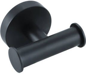 Fortifura Calvi Handdoekhaak rond dubbel mat zwart Double_Towelhook_BLM
