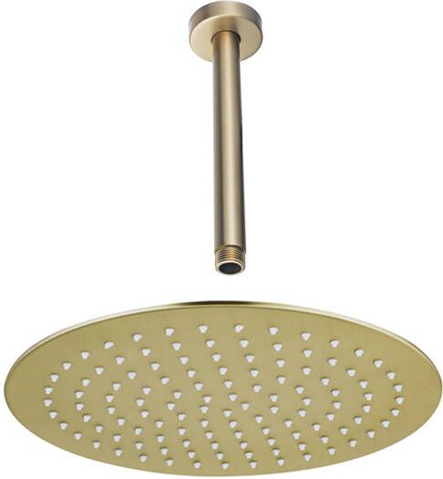 Fortifura Calvi Hoofddouche 25cm rond plafondarm 20cm Geborsteld Messing PVD (Goud) SW720555 SW720557