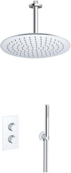 Fortifura Calvi Inbouw Regendoucheset thermostatisch plafondarm 30cm hoofddouche staaf handdouche gladde doucheslang chroom SW721166 SW377830 SW1139119 SW542643 SW706209 SW49