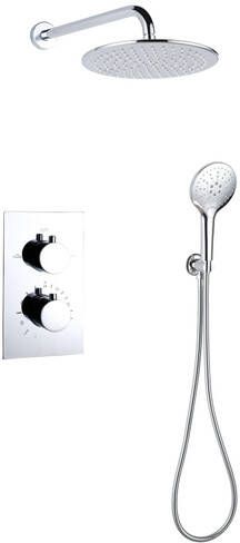 Fortifura Calvi Inbouw Regendoucheset thermostatisch wandarm 30cm hoofddouche ronde handdouche metalen doucheslang chroom SW496814 SW721166 SW542643 SW720559 SW1139119 SW76