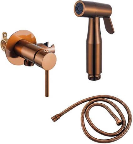 Fortifura Calvi Mengkraan Bidetset handdouchehouder -100cm doucheslang bidet handdouche geborsteld koper SW1236933 SW1212627 SW970020