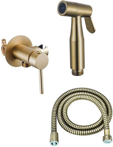 Fortifura Calvi Mengkraan Bidetset handdouchehouder -100cm doucheslang bidet handdouche geborsteld messing SW1236931 SW1212631 SW970018