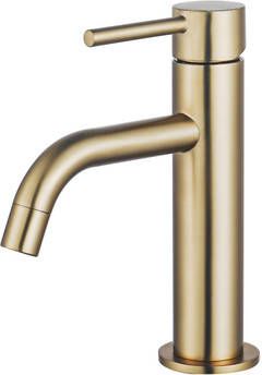 Fortifura Calvi Slim Wastafelkraan 17.3cm opbouw Geborsteld Messing PVD (Goud) SW720545