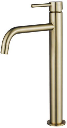 Fortifura Calvi Slim Wastafelkraan 32.6cm verhoogd opbouw Geborsteld Messing PVD (Goud) SW720546