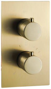 Fortifura Calvi thermostatische inbouwkraan met inbouwdeel Geborsteld Messing PVD (Goud) SW721169