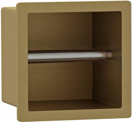 Fortifura Calvi Toiletrolhouder inbouw 17.3x17.3x15.3cm Geborsteld Messing PVD (Goud) SW1126060