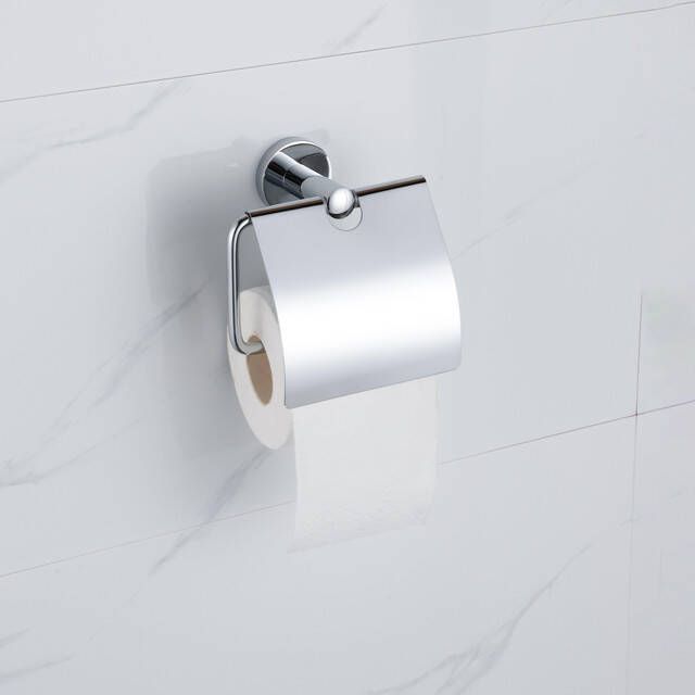 Fortifura Calvi toiletrolhouder met klep chroom SW1183142