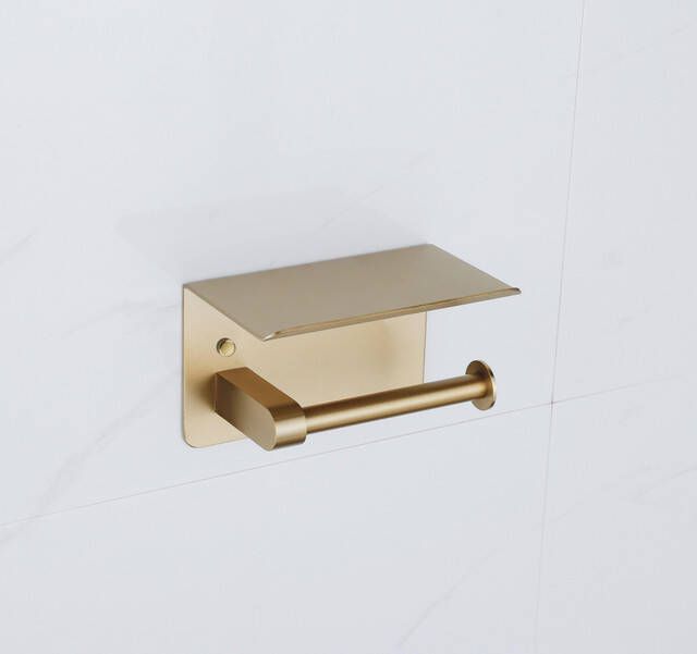Fortifura Calvi toiletrolhouder met plateau Geborsteld Messing PVD (Goud) SW1183053